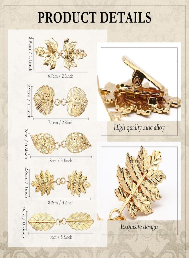 EMORBALS 5 Pcs Sweater Clips to Hold Sweater Together, Sweater Shawl Dress Clip for Women's(Gold) - Image 3